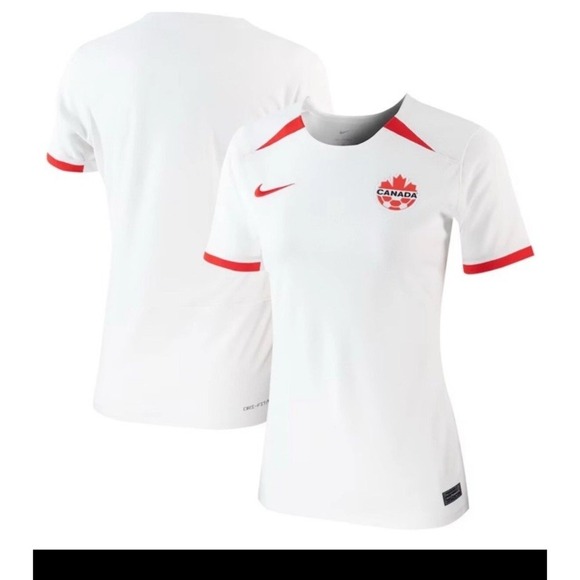 Nike Canada Soccer Jersey Women Medium | White Dri-FIT Slim Fit Shirt | NWT - Picture 2 of 6